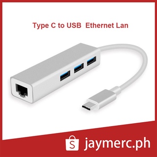 USB-C USB 2.0 Type C to USB RJ45 Ethernet Lan Adapter Hub Cable For Macbook PC