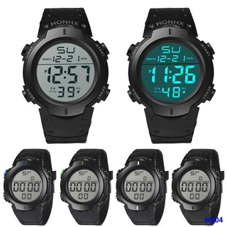 ↂ☫✘Fashion Waterproof Men's Boy LCD Digital Stopwatch Date Rubber Sport Wrist Watch