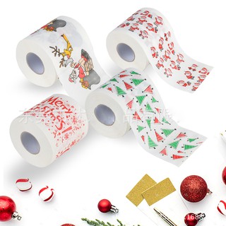 [soft]Christmas toilet Tissue paper roll cute creative printed paper Santa Claus Christmas tree roll (4)