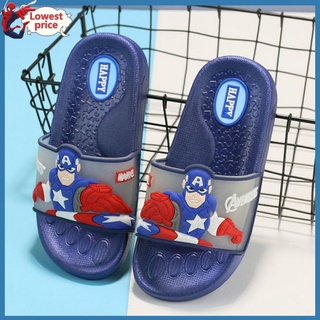 Disney Marvel Captain America Summer Boys Children s Non-slip Soft-soled Sandals and Slippers Bathroom Home Shoes Spiderman