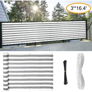 SUNNI 3ft x16.4ft Waterproof Fence Privacy Screen Mesh, 88% Blockage , Baby&Pet Proofing Guard Rail/Gate/Balcony / Patio / Porch / Deck / Garden