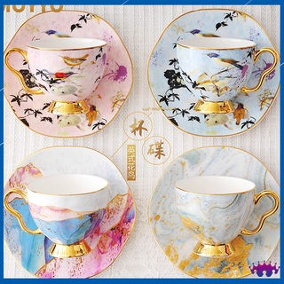 COD European Style Luxury Coffee Cup and Dish English Afternoon Tea Bone China Set