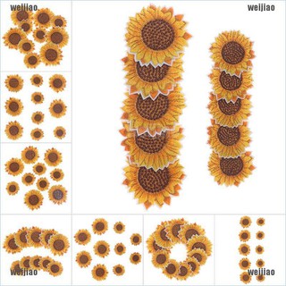 WEIJIAO 5Pcs Sunflower Sew on/Iron on Embroidered Patch Diy Craft Clothes Applique