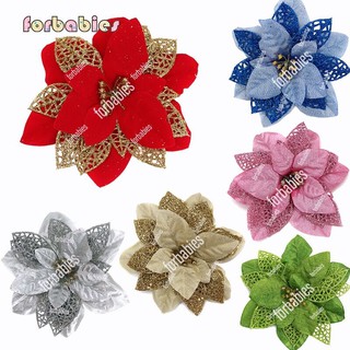 12pcs Christmas flowers . Deco.15 CM RED,PINK,BLUE,SILVER. Cream,Green,Gold. Artificial flowers