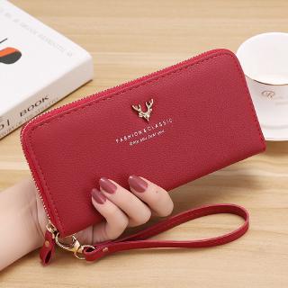 Fashion Women's Litchi Leather Long Purse Zipper Wallet