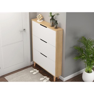 Stylish Shoe Cabinet 18 (Maple with White)