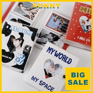 64 Pocket Mini Shiny Photo Album for 3inch Polaroid KPOP LOMO Cards Photocards Fuji Instax & Name Card 7s 8 25 50s Mini Photo Holder