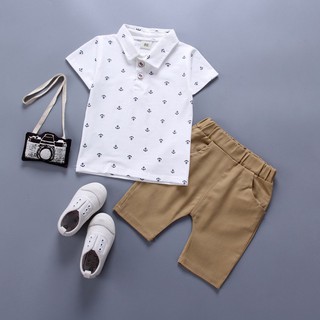 HIIU Children Clothing Summer Short-sleeve Tshirt+Pants 2pcs (1)