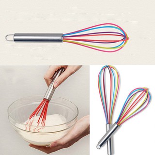 Whisk Hand Mixer Stainless Steel Handle Egg Whisk Silicone Kitchen Mixer Balloon Wire Egg Beater