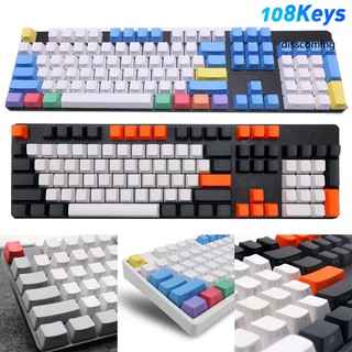 WB-108Pcs/Set PBT Color Matching Light-proof Mechanical Keyboard Keycap Replacement