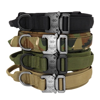 ☈❆Durable Tactical Dog Collar Adjustable Nylon Military Dog Collar Leash For Medium Large Dogs Germa