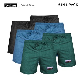 Walker Organic Cotton USA Men Boxer Shorts with Drawstring Loungewear Bundle of 6