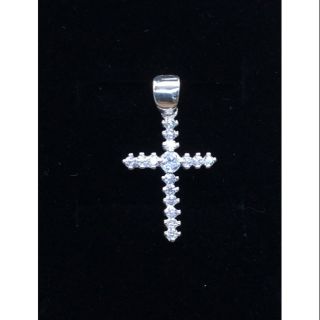 Italy 925 silver with zircon stone cross pendant