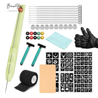 Hot-New♦Beginner Tattoo Pen Kit Set Makeup DIY Tools Hand Poke and Stick Tattoo Kit (3)