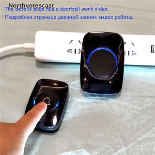 Northvotescast 300M Waterproof LED Wireless Doorbell EU/UK/US Plug 38 Songs Chime Door Bell NVC NE