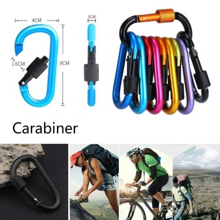 Hiking Camping Carabiner Buckle Keychain Clip Outdoor Sports Safety Climbing Button Mountaineering Hook Climbing Accessories 1Pcs