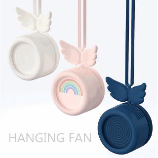 Mini Portable Hanging Neckband Fan USB Rechargeable Hands-free Necklace Angel Wings Fans Leafless Belt Lanyard Fan (1)