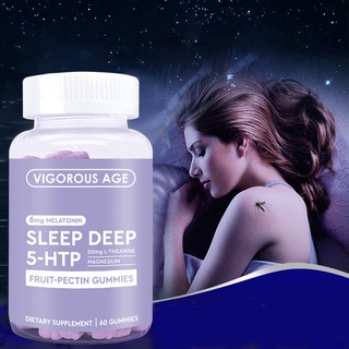 Melatonin Gummies Sleep Support Sleep Well Super Strong Quick Dissolve Help Stress Anxiety 60 pcs