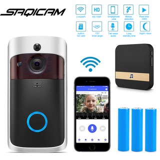 Saqicam Free Batteries Chime Smart WiFi Video Doorbell Camera IP Door Bell Wireless Security Camera