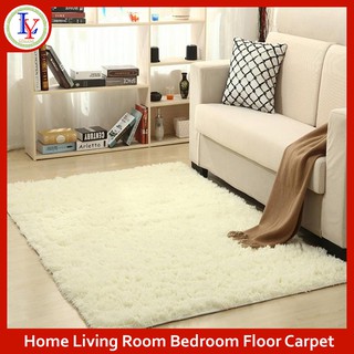 Home Living Room Bedroom Floor Carpet Mat Soft Anti-Skid Rectangle Area Rug (80cmX160cm) (Milky) OEM