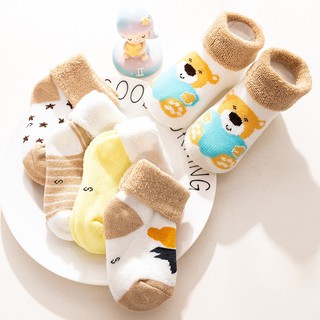 5 Pairs Baby&Girl Cotton Cartoon Socks Newborn Infant Toddler Kids Soft Floor Socks