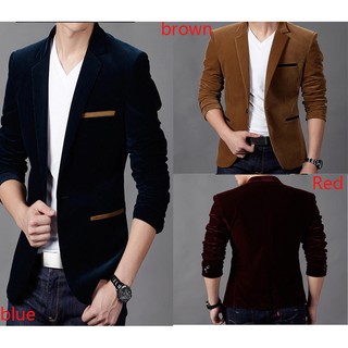 Men's Slim Fit Stylish Casual corduroy Suit Blazer Coats (1)
