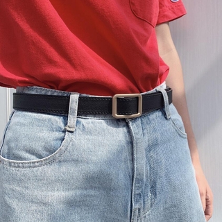 Non Hole Square Buckle Female Belt Wild Simple Fashion Retro Casual Imitation Leather Belt