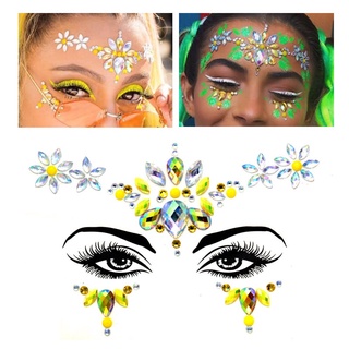 Women Mermaid Face Gems Glitter,Rhinestone Rave Festival Face Jewels,Crystals Face Stickers, Eyes Face Body Temporary Tattoos