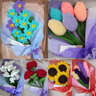 [ON-HAND] Crochet Flower Bouquet | With BOX | With FREE printed letter | Handmade | Bouquet | (1)