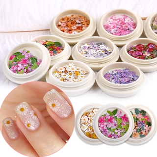 50 Pcs Mixed Style Nails Art Colorful Dried Flowers Crafts / 3D Nail Art Sticker For Tips / Manicure UV Gel Polish Decor DIY Accessories / Nail Decoration Decals / Manicure Glitter Stone / Nail Makeup Tools