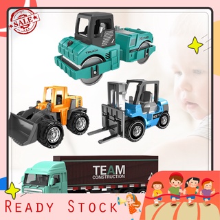 【sabaya】4Pcs Excavator Truck Engineering Vehicle Design Kids Gifts Plastic Mini 1/64 Scale Engineering Car Model Toy for Interactive Play
