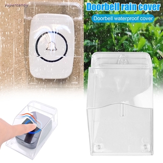 Clear Doorbell Cover Outdoor Transparent Waterproof Wireless DoorBell Cover Wall Mount Transmitter Chime Supplies