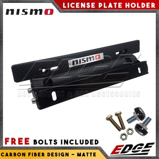 License Plate Holder - Matte - NISMO - w/ bolts // universal adjustable car carbon fiber style