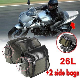 【Autopal】26L Universal Canvas Motorcycle Side Saddle Bag Pannier Luggage Storage eddiestore2008