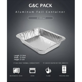 SET OF 10/20/50 RE315 2300ml Aluminum Tray w/ Plastic Lid (G&C Packaging)
