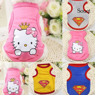 SQ Spring Summer Cute Cartoon Pattern Breathable Thin Dog Vest Clothes Pet Supply