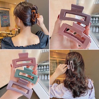 Korean women hair accessories Morandi color frosted large plate hair clip