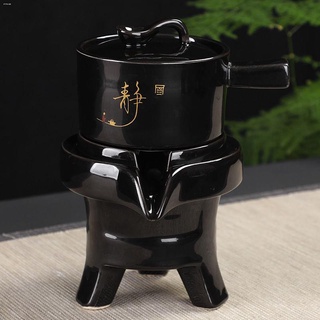 ◙○Ceramic tea set tea cup lazy semi-automatic tea set Kung Fu tea maker anti-scalding household ston