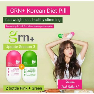GRN+ Korean Diet Pill (upgrade Season 3) Pink&Green 2bottle *Free Gift (Shipping from Korea) (1)