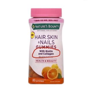 Nature's Bounty Hair, Skin & Nails Gummies Biotin + Collagen - Orange Citrus Flavor