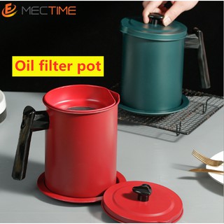 1.7L Large Capacity 304 Stainless Steel Oil Strainer Pot Oil Pot Oil Filter Strainer