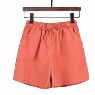 Women Cotton And Linen Shorts Summer New Loose Sports Casual High Waist Plus Size A Word Linen Wide Leg (9)