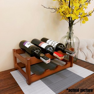 Bamboo Countertop Wine Rack Wine Bottle Holder Wine Storage for Kitchen Cabinet Display Shelf
