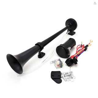 Ready in stock Single Trumpet 12V 150db Electric Air Horn 18 Inches Chrome Zinc with Motor Harness Compressor for Any 12V Vehicles Trucks Lorrys Trains Boats Cars