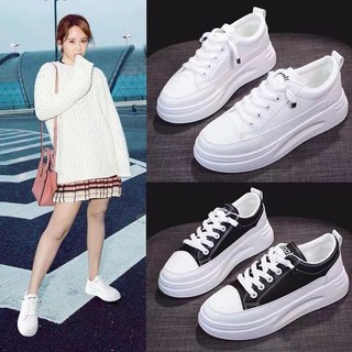 Anmyna shop Hot style 2020 students edition thick soles korean white shoes B-06