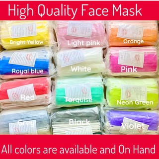 Authentic 50pcs Colored Disposable Protective Face Mask 3ply Execellent quality boxed included (2)