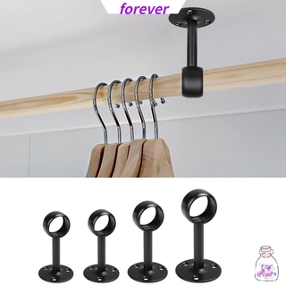 FOREVER 2Pcs Home Curtain Rod Bracket Bedroom Wardrobe Tube Rail Holder Ceiling-Mount Stainless Steel Living Room Shower Curtain Clothes Hanging
