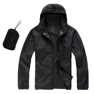 Men Women Quick Dry Hiking Jacket Waterproof UPF30 Sun & UV Protection Coat black (1)