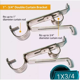 2pcs Curtain Bracket Double Adjustable with Tox and Screw3/4X1