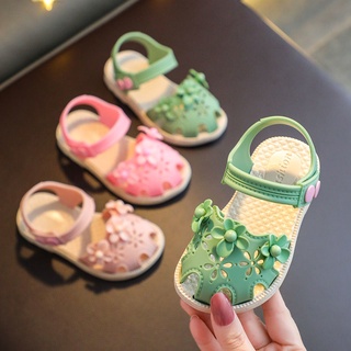 Cookies beach shoes antiskid little girl 3-6 years old sandals princess shoes soft soled baby shoes Korean children's shoes toddler breathable summer floret soft soles